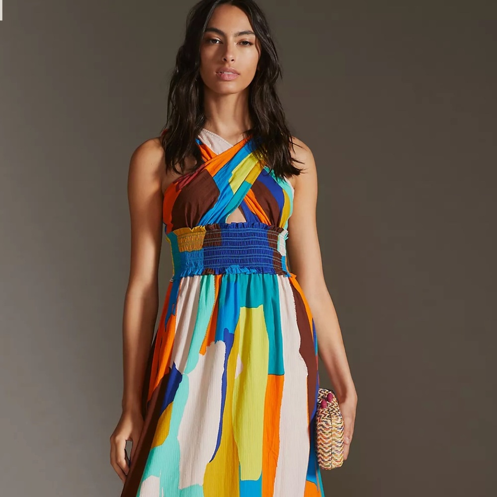 NWT Anthropologie Plenty by Tracy Reese Printed Halter Maxi Dress